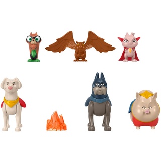 League of Super Pets Imaginext Price DC Super Pets HGL00 - DC Spielfigurenset, Set mit 6 Figuren und Phantasiespielzubehör, Spielzeug für Kinder ab 3 Jahren