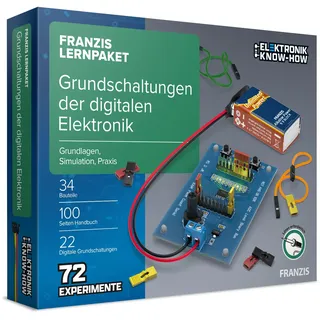 FRANZIS 67204 - Lernpaket Grundschaltungen der digitalen Elektronik - Komplettset für 72 Praxis-Projekte, inkl. Handbuch