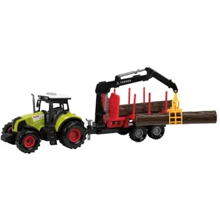 Toi-Toys - Traktor mit Anhänger mit Holztransporter
