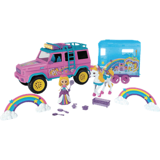 DICKIE-TOYS Unicorn Trailer, Mercedes Benz AMG 500 Geländewagen mit Einhorn und Anhänger Spielzeugauto Mehrfarbig
