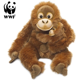 WWF Plüschtier Orang-Utan Mutter mit Baby (25cm) lebensecht Kuscheltier Stofftier Affe