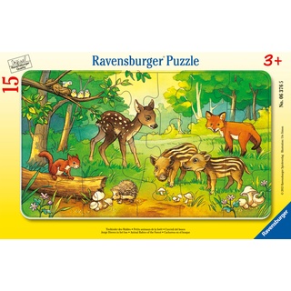 Ravensburger Kinderpuzzle - 06376 Tierkinder Des Waldes - Rahmenpuzzle Für Kinder Ab 3 Jahren  Mit 15 Teilen