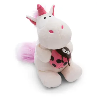 NICI Kuscheltier Einhorn Theodor mit Marienkäfer 25cm weiß - Stofftier aus weichem Plüsch, niedliches Plüschtier zum Kuscheln und Spielen, für Kinder & Erwachsene, tolle Geschenkidee - 61387