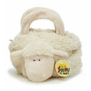 Sunny Toys Plüsch - Handtasche Mädchen ab 2 Jahre - Kindertasche Schaf - Kuscheltier - Stofftier - TOP Qualität (beige-rosa)