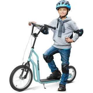 HOMCOM Scooter Roller  Kinderroller ab 5 Jahren, Kickboard mit Luftreifen 16/12 Zoll, Blau, 135 x 58 x 88-94 cm  Aosom