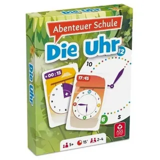 ASS Altenburger Spiel 22572890 - Abenteuer Schule - Die Uhr, Kartenspiel 2+..., Familienspiel, Lernspiel bunt