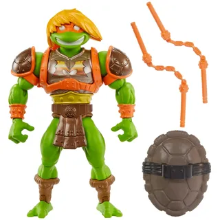 Masters of the Universe MOTU Origins Turtles of Grayskull Michelangelo bewegliche Actionfigur, Teenage Mutant Ninja und Masters of the Universe Crossover mit Accessoires, HTH13, HTH13