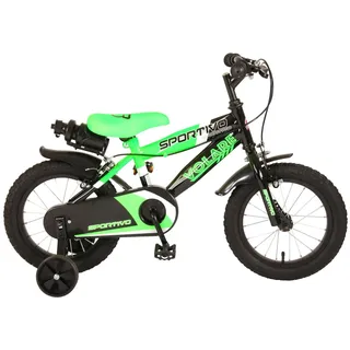 Kinderfahrrad Sportivo für Jungen 14 Zoll Kinderrad Neongrün Schwarz