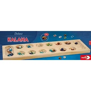 Noris 606101981 - Deluxe Kalaha, Mancala-Spiel, Steinchen-Spiel