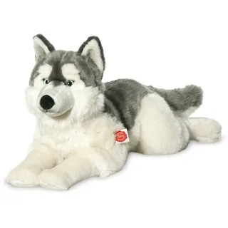 Teddy Hermann® Kuscheltier Husky liegend, 60 cm, zum Teil aus recyceltem Material grau|weiß