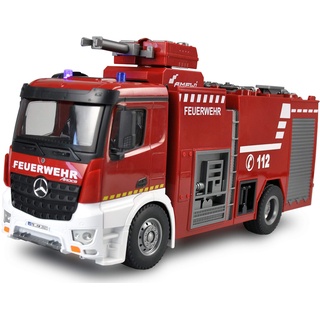 Amewi 22503 Mercedes Benz Feuerwehr-Loeschfahrzeug - Lizenzfahrzeug 1:18 RC Modell-LKW 100% RtR inkl, Rot