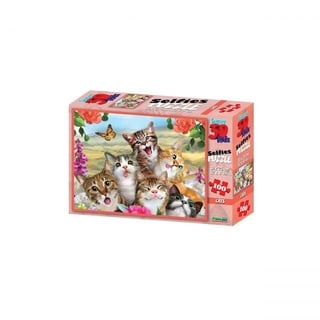 Philos Spiel, 3D Puzzle Kids - 100 Teile - Cat Selfie - Katzen