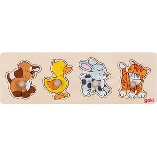 Goki Steckpuzzle Hund, Ente, Has, Katze