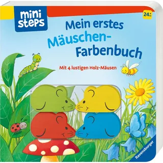 ministeps: Mein erstes Mäuschen-Farbenbuch: Mit 4 lustigen Holz-Mäusen. Ab 24 Monaten (ministeps Bücher)