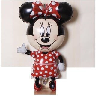 madeoko Riesen-Folienballons mit Mickey-Minnie-Maus-Motiv, Geburtstagsparty, 110 cm, Dekoration UK (Minnie Maus – rote Pukka Punkte)