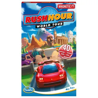 ThinkFun - 76544 – Rush Hour World Tour - Das magnetische Reise-Knobelspiel. Perfekt für die Reise und als Geschenk!