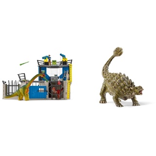 Schleich 41462 Dinosaurs Spielset - Große Dino-Forschungsstation, Spielzeug ab 5 Jahren & 15023 Dinosaurs Spielfigur - Ankylosaurus, Spielzeug ab 4 Jahren