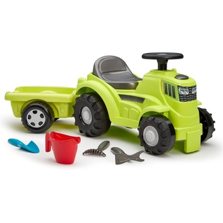 Ecoiffier Spielzeug 4359 – Rutschauto Traktor mit Anhänger 85 cm und Zubehör – Spiel Pein Air – von 12 bis 36 Monaten