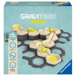 Ravensburger GraviTrax Junior Starter-Set S - Erweiterbare Kugelbahn für Kinder Murmelbahn überwiegend aus nachwachsenden Rohstoffen mit Themenwelten