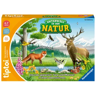 Ravensburger tiptoi Spiel 00121 Unterwegs in der Natur - Heimische Natur und Tiere entdecken Lernspiel für Kinder ab 4 Jahren für 1-4 Spieler von Kai