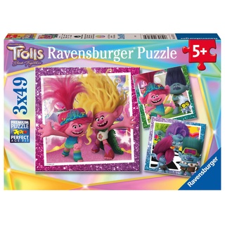 Ravensburger Kinderpuzzle 05713 - Trolls 3 - 3x49 Teile Trolls Puzzle für Kinder ab 5 Jahren