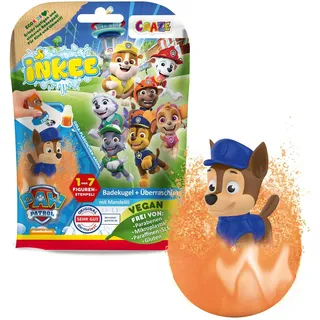 INKEE SURPRISE PAW PATROL | Badebombe Kinder mit Überraschung, Badekugel 80g mit Paw Patrol Stempel, Cola-Gummi Duft, Schaum-Effekt