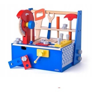 Woodyland Lernspielzeug Holz - Werkzeugkasten mit Tragefriff und Werkzeug . 35 tlg (35-St), Werkzeugkasten mit viel Zubehör