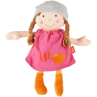 SIGIKID 39409 Puppe klein Softdolls Mädchen Babyspielzeug empfohlen ab 6 Monaten pink, STK