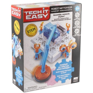 Tech it Easy DES18400 nettoyeur Reinigungsroboter, STEM Bausatz für eine Roboter mit Staubsauger, Mint Baukasten mit Elektronikbauteilen, Konstruktionsbaukasten für Kinder ab 8 Jahre, weiß