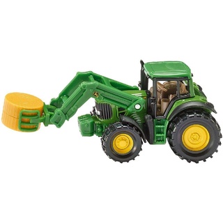SIKU 1379, Traktor mit Ballenzange, Metall/Kunststoff, Inkl. Ballen, Bewegliche Teile, Grün