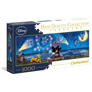 Clementoni 39449 Disney Classic – Puzzle Mickey & Minnie 1000 Teile, Panorama, Geschicklichkeitsspiel für die ganze Familie, Erwachsenenpuzzle ab 14 Jahren