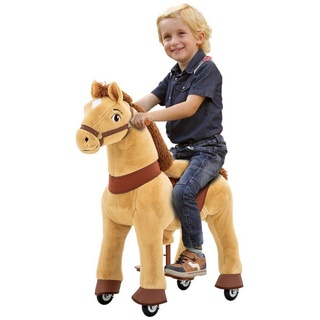 miweba Reitpferd Ponycycle Mister Ed inkl. 3 Jahre Garantie - Handbremse, Small Schaukelpferd - Inline - Pferd - Kinderpony - Kinder - Pony beige|braun 33 cm x 76 cm x 76 cm