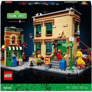 LEGO Ideas 123 Bausatz Sesamstraße 21324, tolles BAU- und Schaumodell für Erwachsene mit Elmo, Keksmonster, Oscar The Grouch, Bert, Ernie und Big Bird, New 2021 (1.367 Teile)