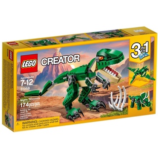LEGO® Spielbausteine Creator 31058 Dinosaurier 3in1 Modell mit T-Rex, Triceratops und Pterodactylus, (174 St)