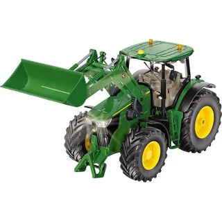 siku 6792, John Deere 7310R Traktor mit Frontlader, Grün, Metall/Kunststoff, 1:32, Ferngesteuert, Steuerung mit App via Bluetooth, Ohne Fernsteuermodul