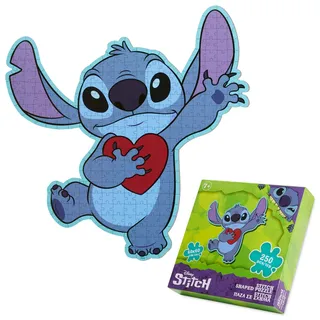 Disney Puzzle im Stitch-Form, Stitch Puzzle 250 Teile ab 7 Jahren, 60 x 60 cm - Geschenke für Mädchen