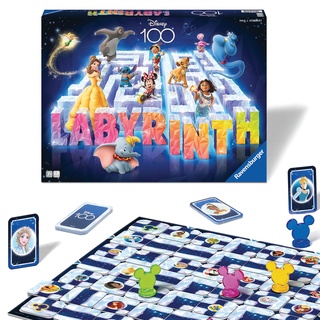 Ravensburger 27460 - Disney 100 Labyrinth - Der Familienspiel-Klassiker für 2-4 Spieler ab 7 Jahren mit den beliebtesten Disney Charakteren, Disney Geschenk, Disney Spiel