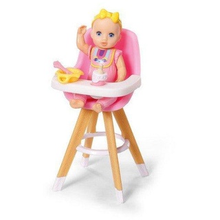 BABY born Minis - Playset Hochstuhl mit Luna - Ideales Spielset für kleine Puppeneltern