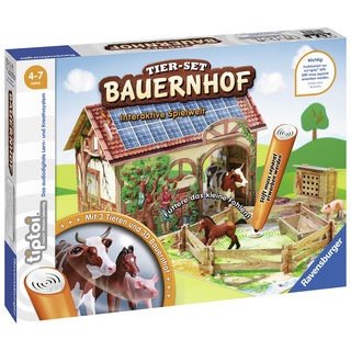 Ravensburger tiptoi Tier-Set Bauernhof Spiel, ab 4 Jahren, Interaktives mit drei Ravensburger tiptoi Spielfiguren