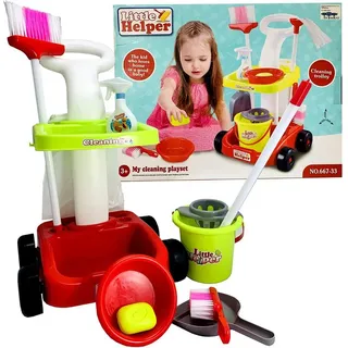 Redfink Kinder-Putzwagen Reinigungswagen Set für Kinder - Spielend Sauber Machen