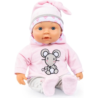 Bayer Design 93844AA Babypuppe, rosa mit Mausmotiv