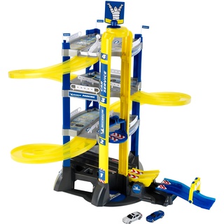 Theo Klein 3400 Michelin Service Parkhaus mit 4 Ebenen | Parkgarage inkl. Autos, Wippe und Sprungschanze | Maße: 76,5 cm x 62 cm x 75,5 cm | Spielzeug für Kinder ab 3 Jahren