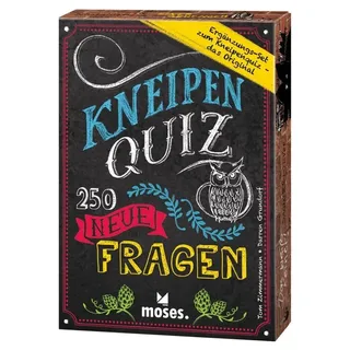 moses. Kneipenquiz – 250 neue Fragen, Pub-Quiz für einen geselligen Quizspiel-Abend, 1. Ergänzungsset mit 250 neuen Fragen, Gesellschaftsspiel für Erwachsene ab 16 Jahren