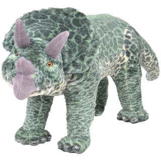 vidaXL Tierfigur Plüschtier Stehend Triceratops Dinosaurier Grün XXL
