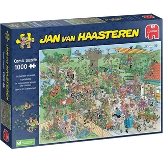 Jumbo 1110100318 - Jan van Haasteren, Stunde der Gartenvögel, Comic-Puzzle, 1000 Teile