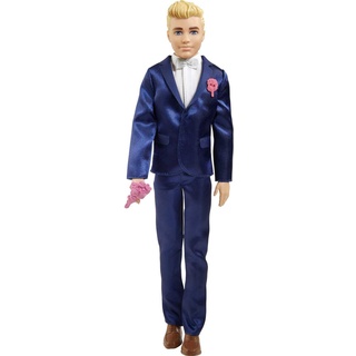 Barbie GTF36 - Ken Bräutigam-Puppe (blond, ca. 30 cm groß) mit Anzug und Schuhen, 5 Zubehörteile, Spielzeug Geschenk für Kinder von 3 bis 7 Jahren