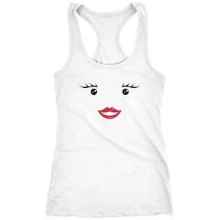 MoonWorks Tanktop Damen Tanktop T-Shirt Milch und Schokolade Kostüm Parnterkostüm Pärchen Kostüm Fasching Karneval Moonworks® weiß M