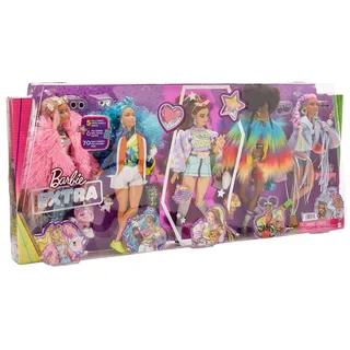 Barbie Extra 5-Puppe Set mit 6 Haustieren und 70 Styling-Stücke