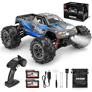 Hosim RC-Auto Ferngesteuertes Auto, 1:16 Maßstab RC Offroad LKW mit 40km/h, mit Lampen für Kinder Und Erwachsene doppelten Karosserien Geschenk blau