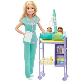 MATTEL GKH23 Barbie Kinderärztin Puppe (blond) und Spielset